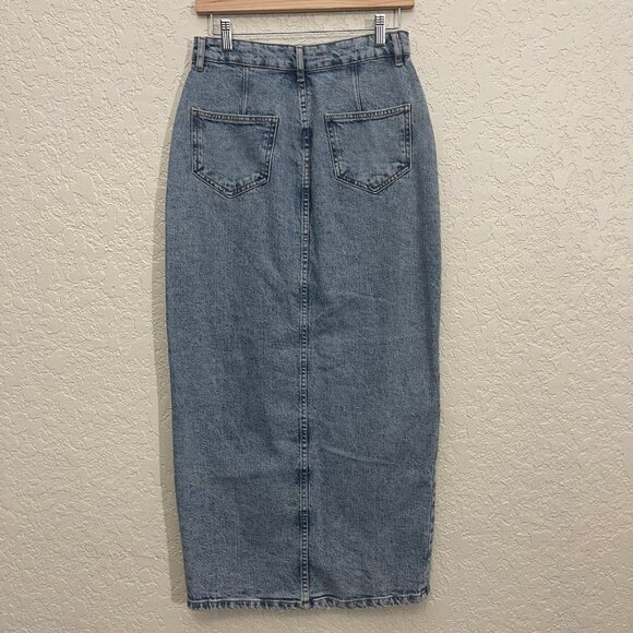 ASOS Hourglass Denim Maxi Skirt Size 4 - Picture 4 of 9